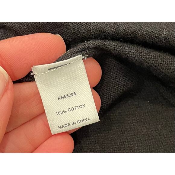 Express Cotton Black Short Sleeve Open Cardigan Sweater, Sequin Trim, Size M - Picture 8 of 11